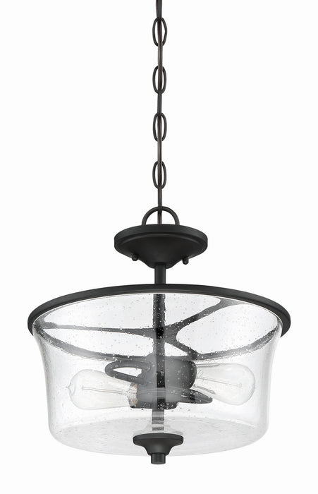 Craftmade 50452-FB Two Light Convertible Semi Flush, Flat Black