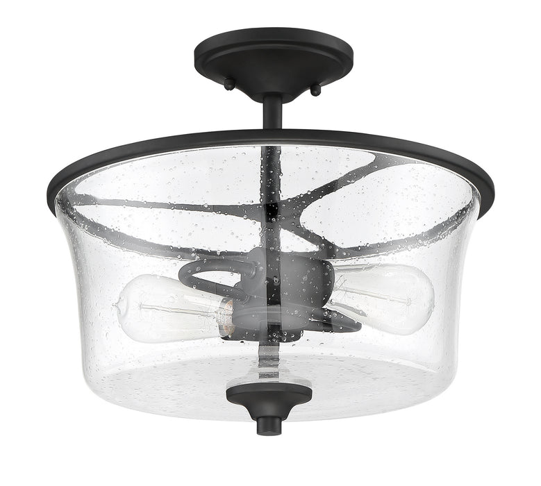 Craftmade 50452-FB Two Light Convertible Semi Flush, Flat Black