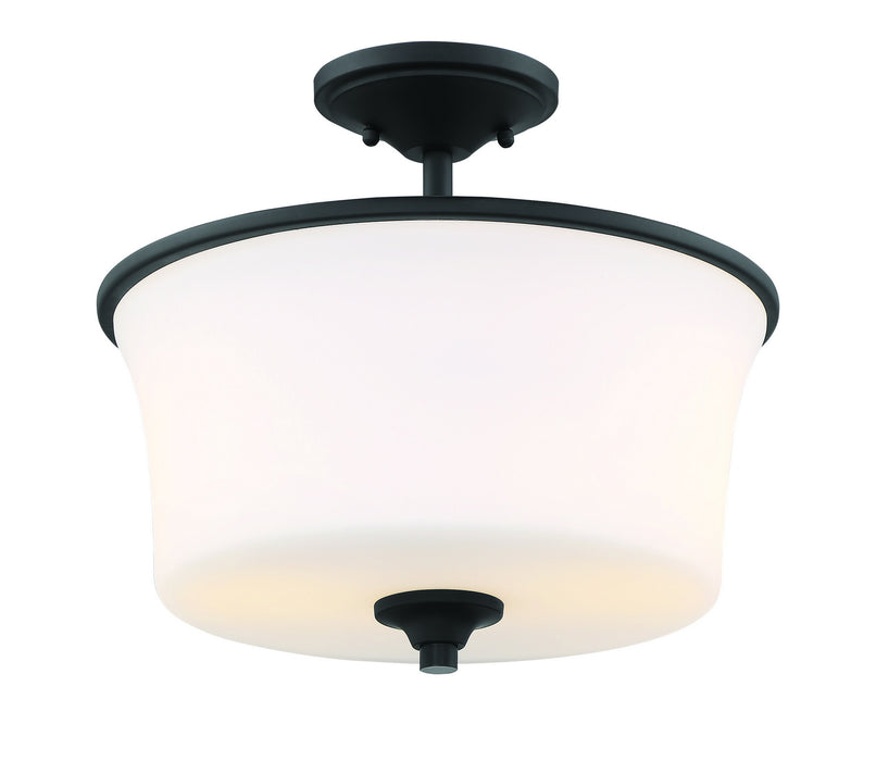 Craftmade 50452-FB-WG Two Light Convertible Semi Flush, Flat Black