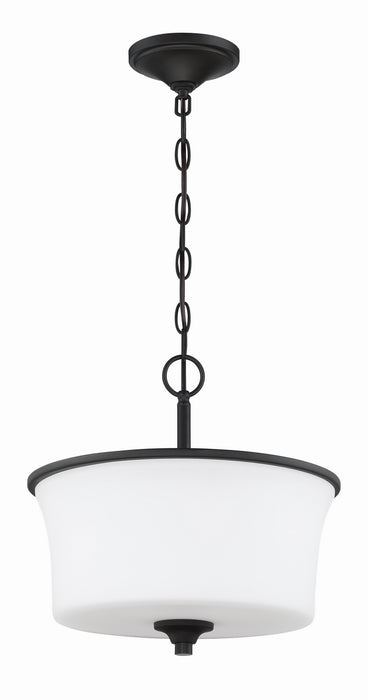 Craftmade 50452-FB-WG Two Light Convertible Semi Flush, Flat Black