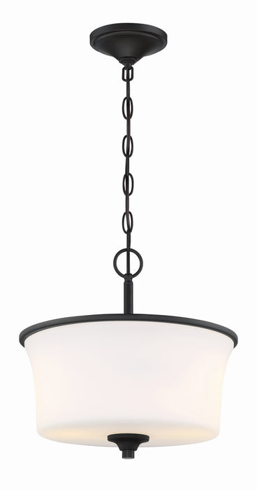Craftmade 50452-FB-WG Two Light Convertible Semi Flush, Flat Black