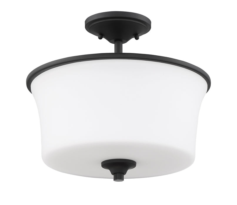 Craftmade 50452-FB-WG Two Light Convertible Semi Flush, Flat Black