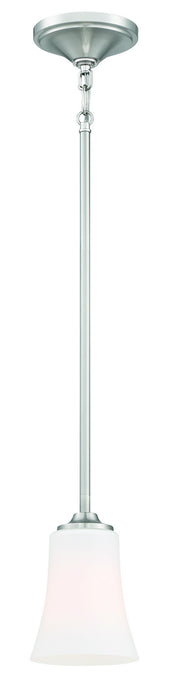 Craftmade 50491-BNK-WG One Light Mini Pendant, Brushed Polished Nickel