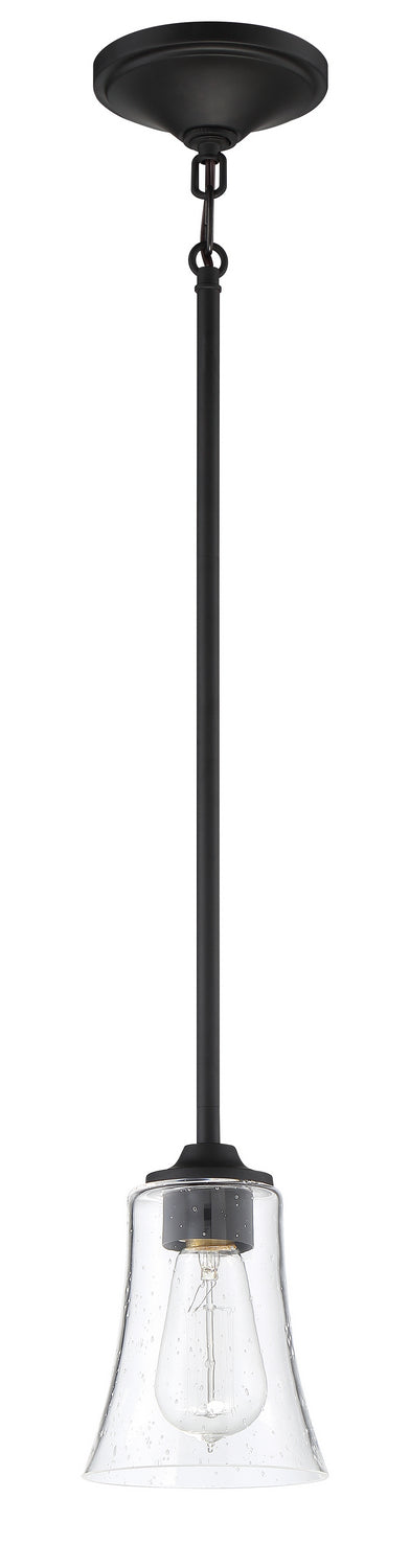 Craftmade 50491-FB One Light Mini Pendant, Flat Black