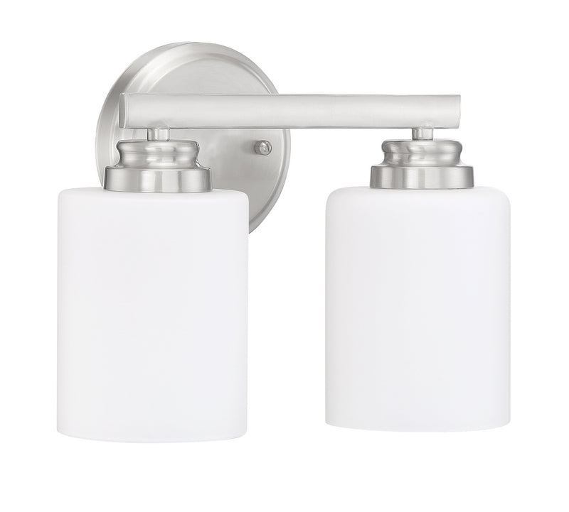 Craftmade 50502-BNK-WG Two Light Vanity, Brushed Polished Nickel