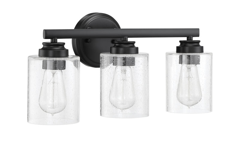 Craftmade 50503-FB Three Light Vanity, Flat Black