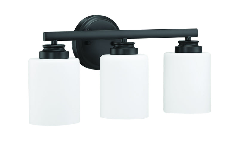 Craftmade 50503-FB-WG Three Light Vanity, Flat Black