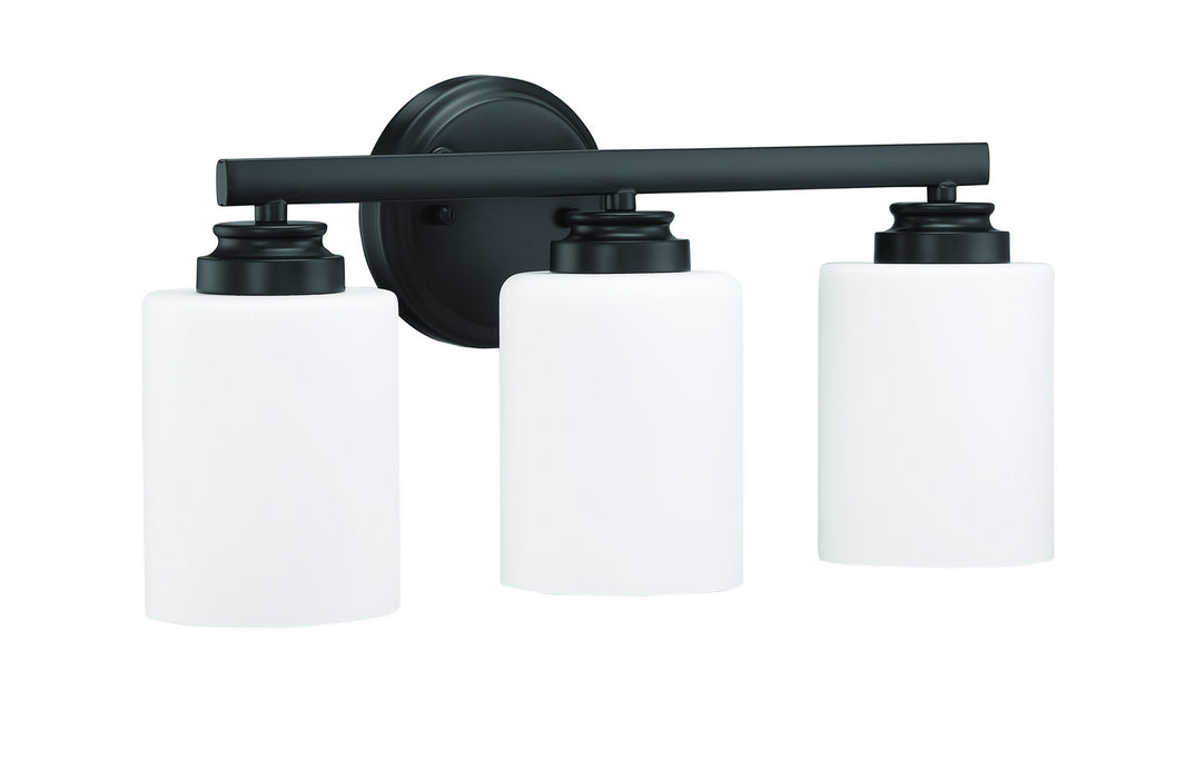 Craftmade 50503-FB-WG Three Light Vanity, Flat Black