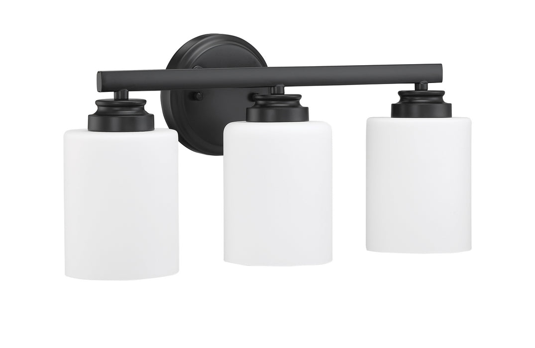 Craftmade 50503-FB-WG Three Light Vanity, Flat Black
