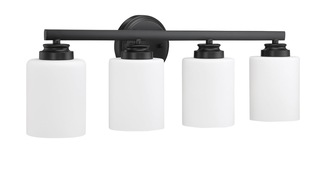 Craftmade 50504-FB-WG Four Light Vanity, Flat Black