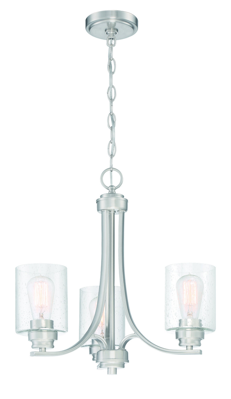 Craftmade 50523-BNK Three Light Chandelier, Brushed Polished Nickel