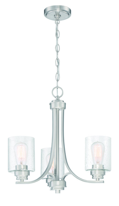 Craftmade 50523-BNK Three Light Chandelier, Brushed Polished Nickel