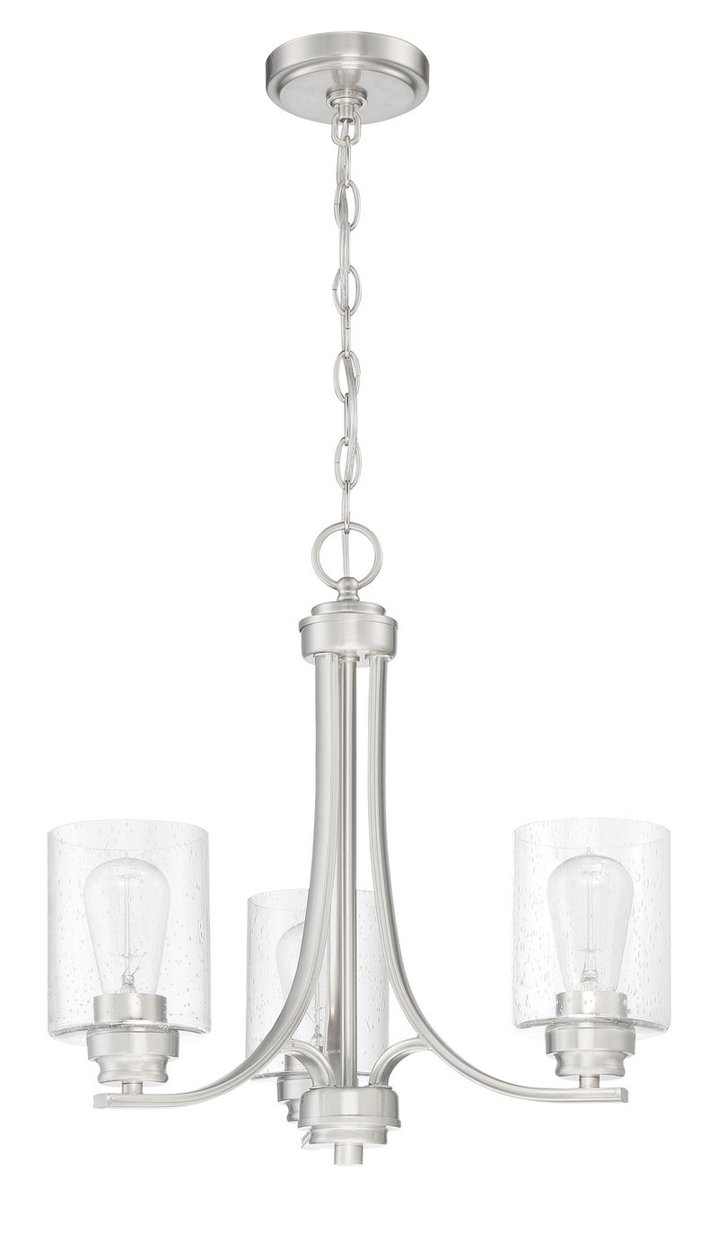 Craftmade 50523-BNK Three Light Chandelier, Brushed Polished Nickel