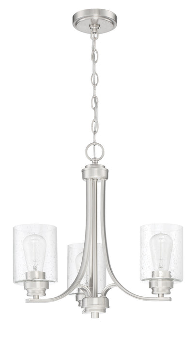 Craftmade 50523-BNK Three Light Chandelier, Brushed Polished Nickel