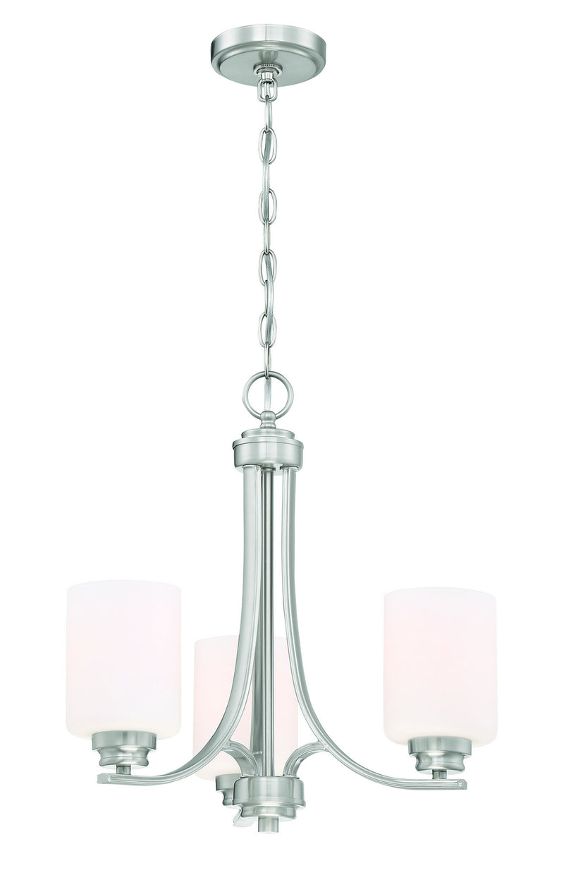 Craftmade 50523-BNK-WG Three Light Chandelier, Brushed Polished Nickel