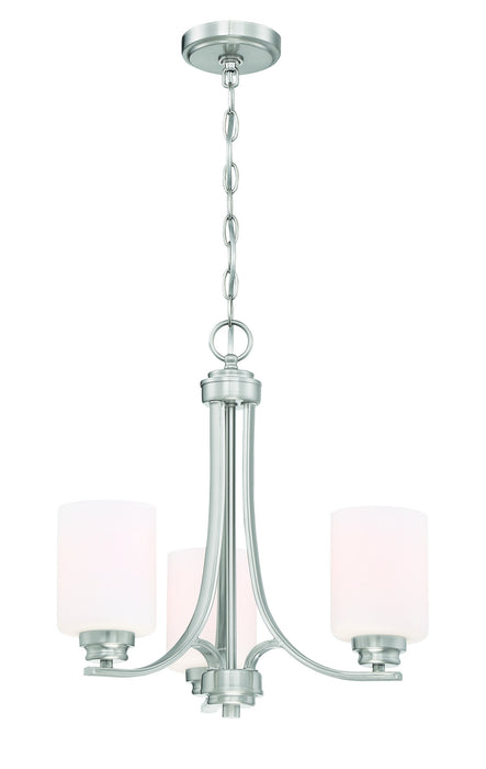 Craftmade 50523-BNK-WG Three Light Chandelier, Brushed Polished Nickel