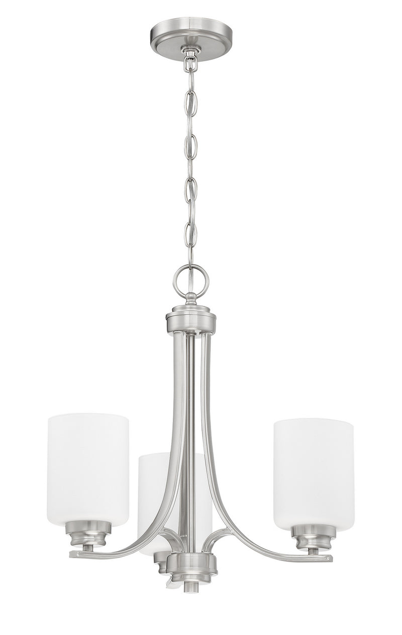 Craftmade 50523-BNK-WG Three Light Chandelier, Brushed Polished Nickel