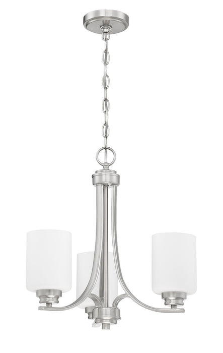 Craftmade 50523-BNK-WG Three Light Chandelier, Brushed Polished Nickel