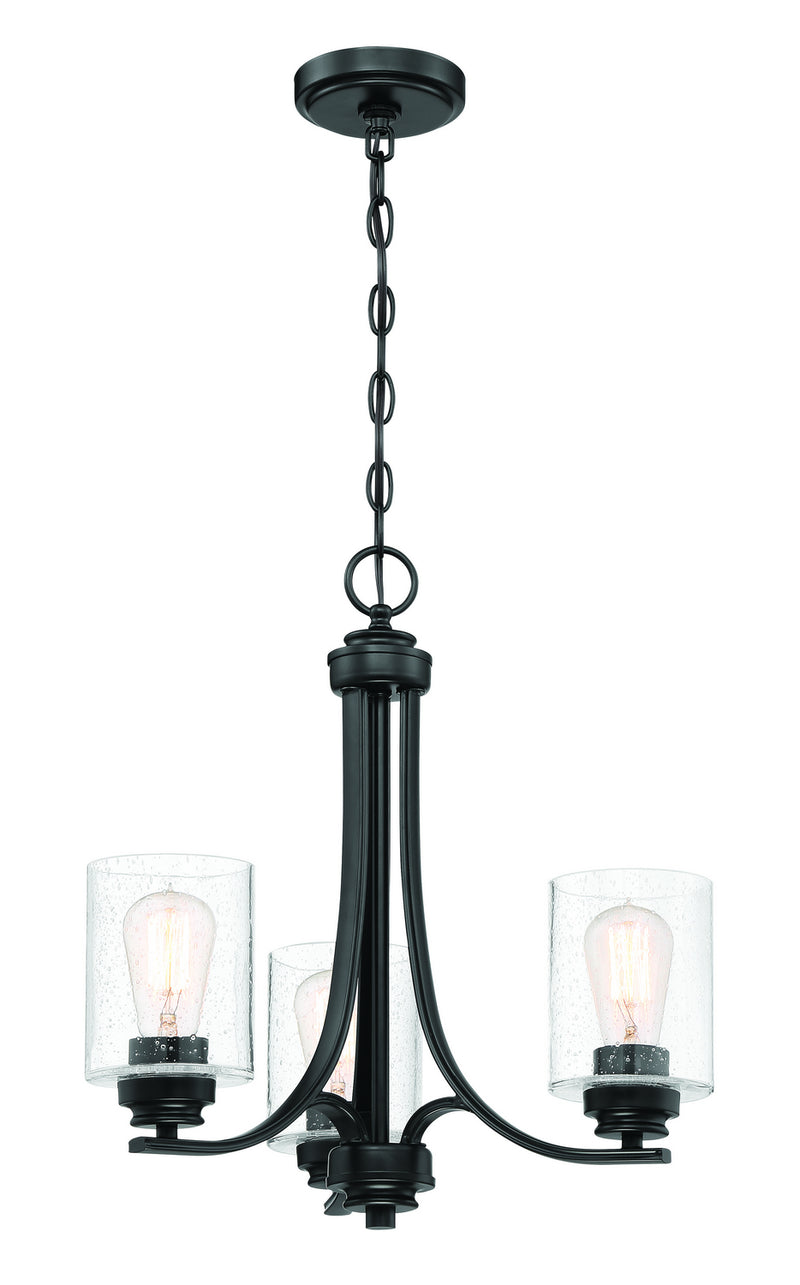 Craftmade 50523-FB Three Light Chandelier, Flat Black
