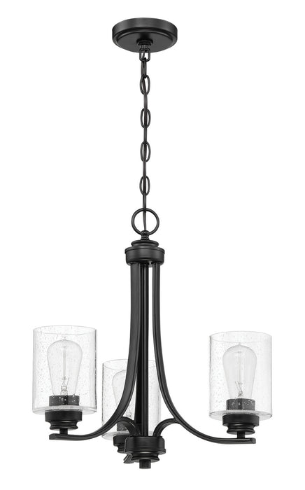 Craftmade 50523-FB Three Light Chandelier, Flat Black