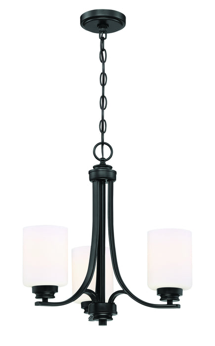 Craftmade 50523-FB-WG Three Light Chandelier, Flat Black