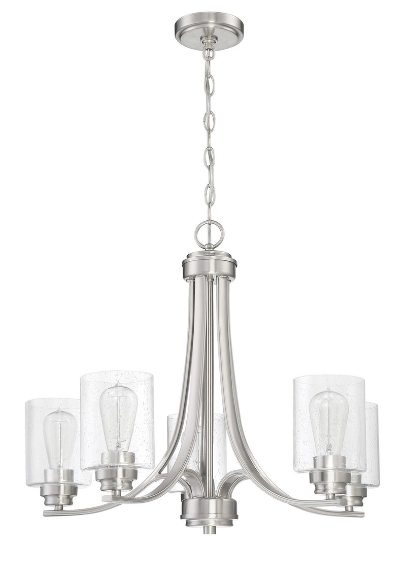 Craftmade 50525-BNK Five Light Chandelier, Brushed Polished Nickel
