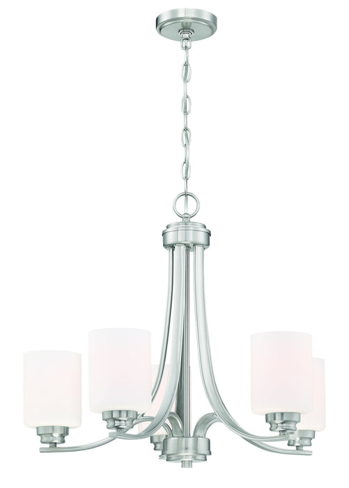 Craftmade 50525-BNK-WG Five Light Chandelier, Brushed Polished Nickel
