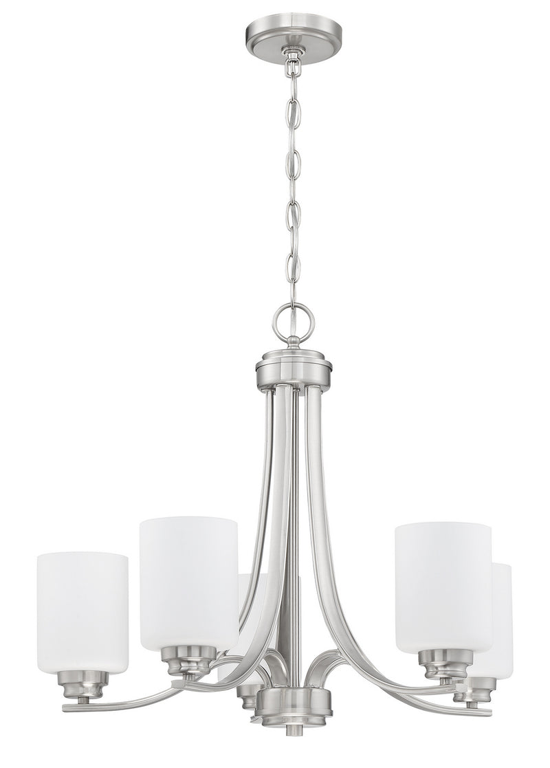 Craftmade 50525-BNK-WG Five Light Chandelier, Brushed Polished Nickel
