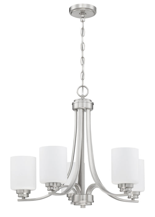 Craftmade 50525-BNK-WG Five Light Chandelier, Brushed Polished Nickel