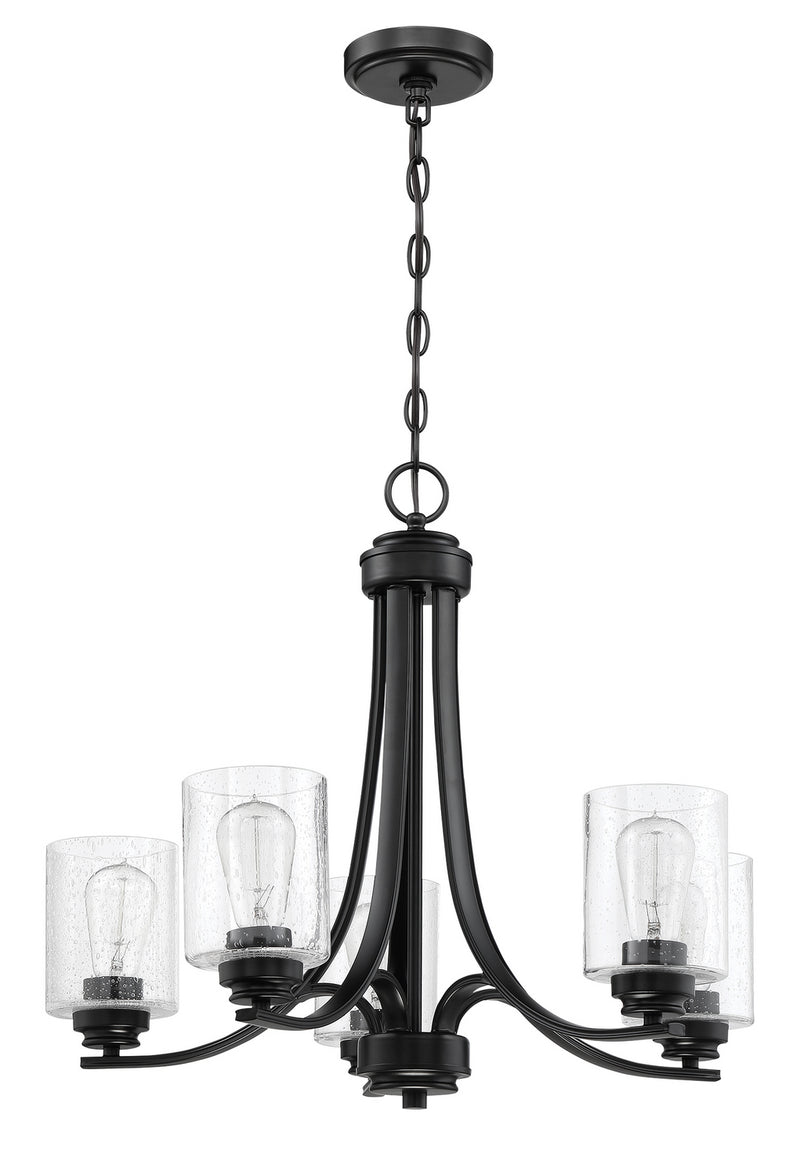 Craftmade 50525-FB Five Light Chandelier, Flat Black