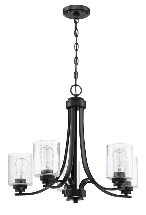 Craftmade 50525-FB Five Light Chandelier, Flat Black