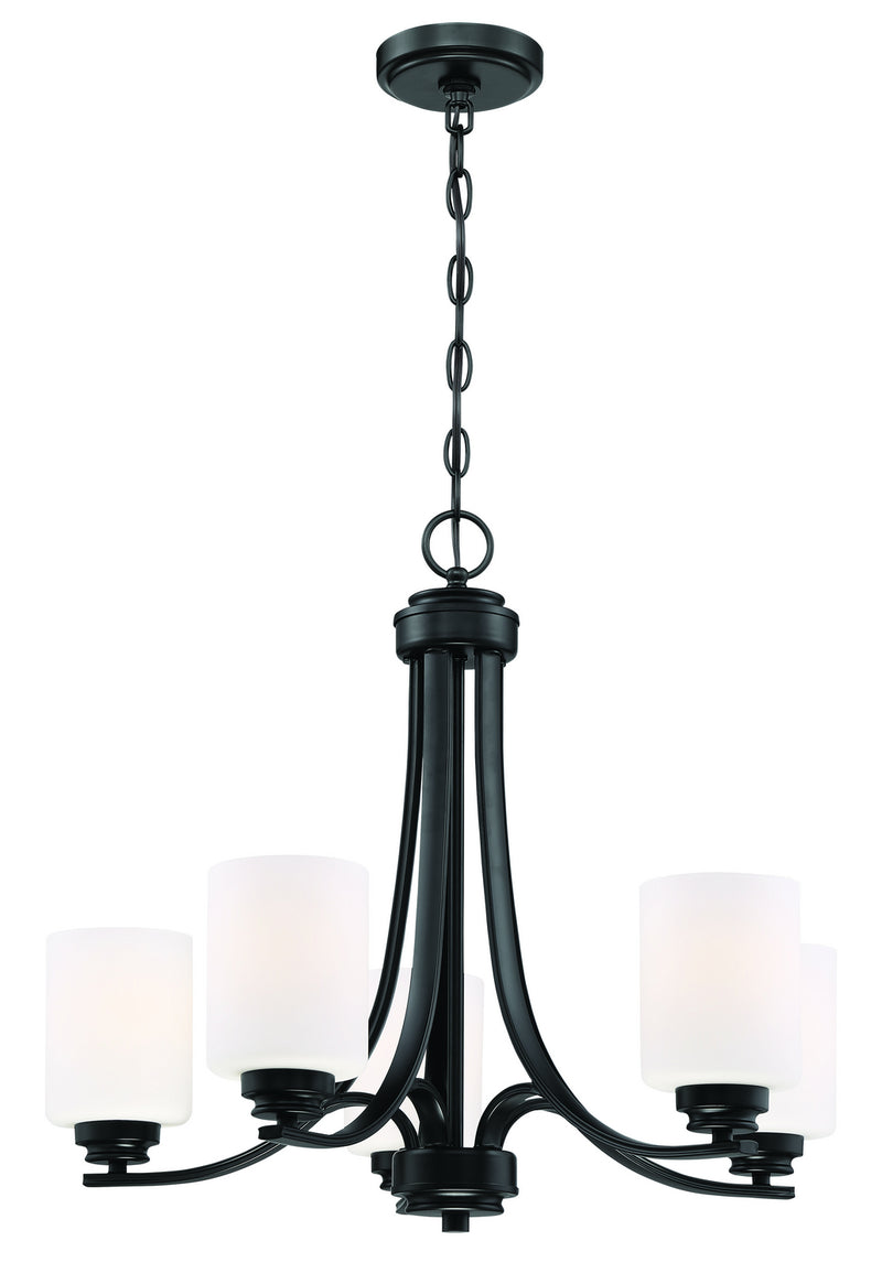 Craftmade 50525-FB-WG Five Light Chandelier, Flat Black