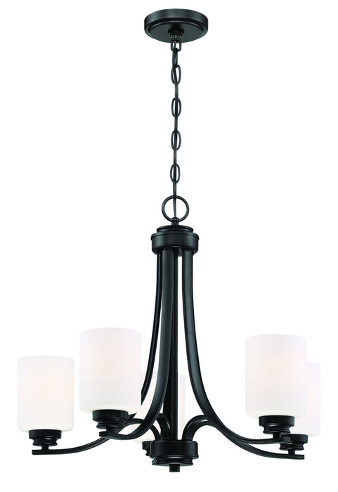 Craftmade 50525-FB-WG Five Light Chandelier, Flat Black