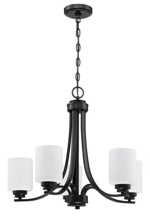 Craftmade 50525-FB-WG Five Light Chandelier, Flat Black