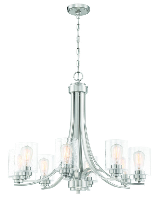 Craftmade 50528-BNK Eight Light Chandelier, Brushed Polished Nickel