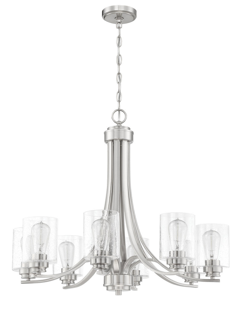 Craftmade 50528-BNK Eight Light Chandelier, Brushed Polished Nickel