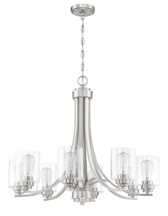 Craftmade 50528-BNK Eight Light Chandelier, Brushed Polished Nickel