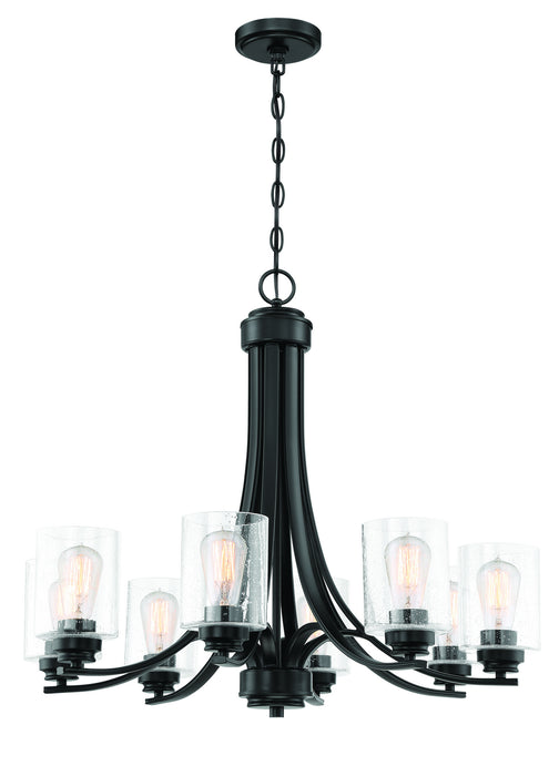 Craftmade 50528-FB Eight Light Chandelier, Flat Black