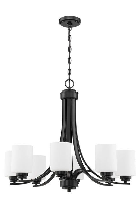 Craftmade 50528-FB-WG Eight Light Chandelier, Flat Black