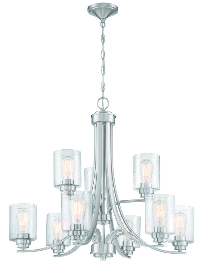 Craftmade 50529-BNK Nine Light Chandelier, Brushed Polished Nickel