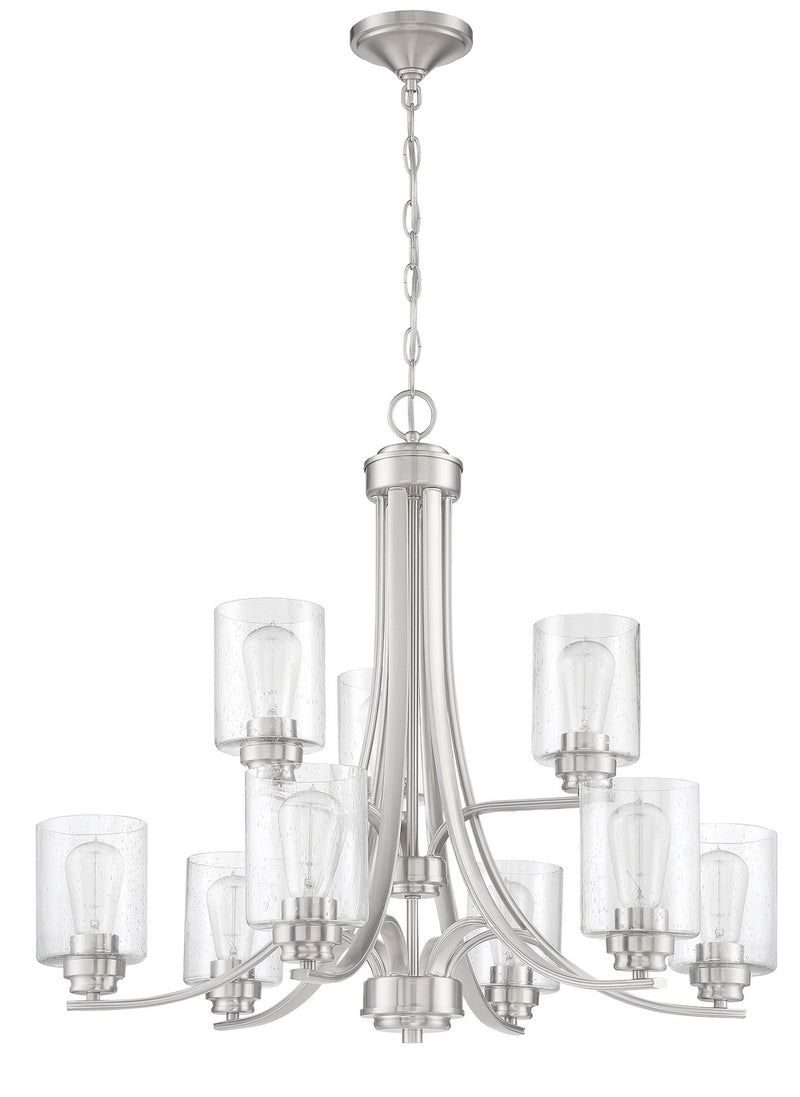 Craftmade 50529-BNK Nine Light Chandelier, Brushed Polished Nickel