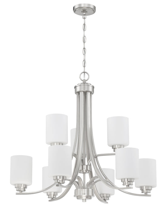 Craftmade 50529-BNK-WG Nine Light Chandelier, Brushed Polished Nickel