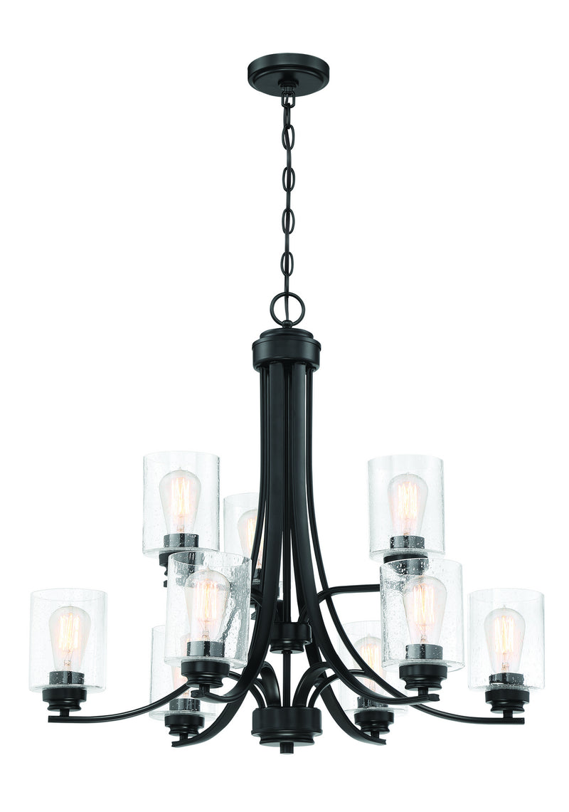 Craftmade 50529-FB Nine Light Chandelier, Flat Black