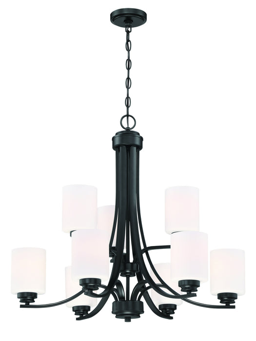Craftmade 50529-FB-WG Nine Light Chandelier, Flat Black