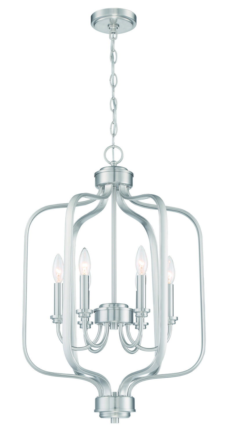 Craftmade 50536-BNK Six Light Foyer Pendant, Brushed Polished Nickel