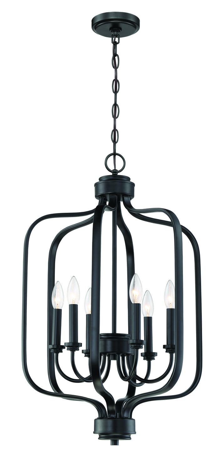 Craftmade 50536-FB Six Light Foyer Pendant, Flat Black