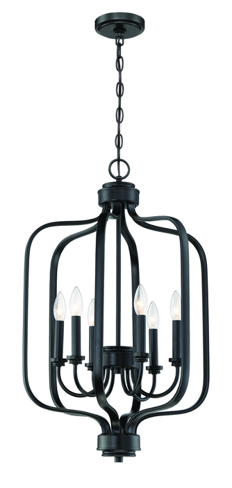 Craftmade 50536-FB Six Light Foyer Pendant, Flat Black