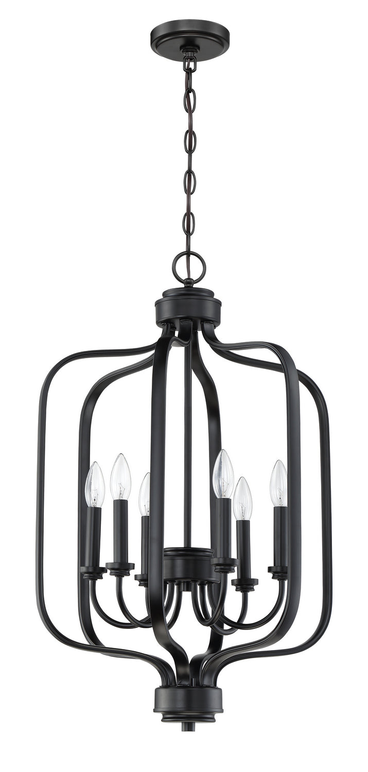 Craftmade 50536-FB Six Light Foyer Pendant, Flat Black