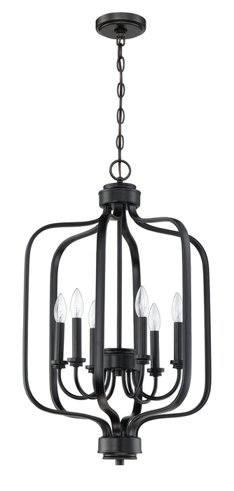 Craftmade 50536-FB Six Light Foyer Pendant, Flat Black