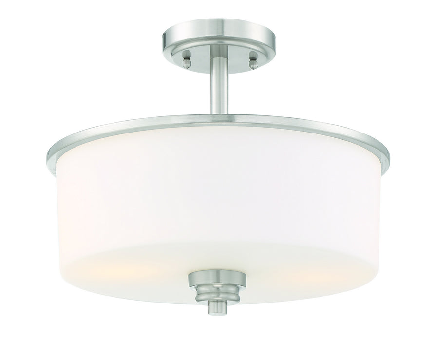 Craftmade 50552-BNK-WG Two Light Convertible Semi Flush, Brushed Polished Nickel